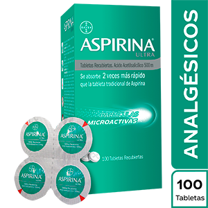 ASPIRINA ULTRA 500 MG X 100 TAB SOB X 4 TAB