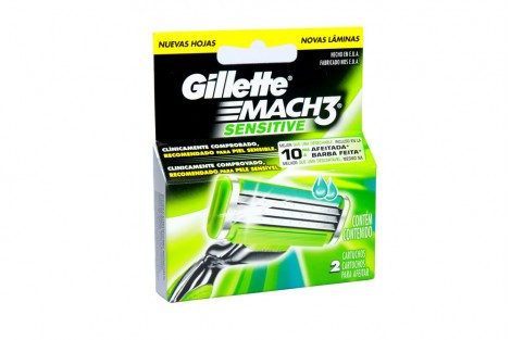 GILLETTE CARTUCHO MACH 3 SENSITIVE X 2 CARTUCHOS