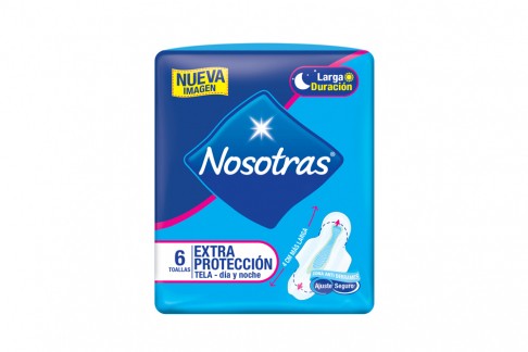 NOSOTRAS TOALLAS EXTRA PROTECCION TELA X 6 UNID