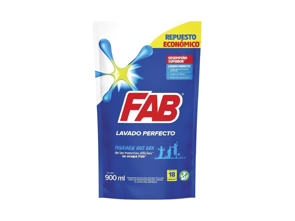 Detergente liquido Fab x 900 ml