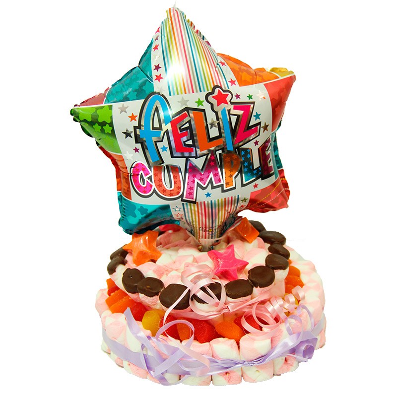 Torta Cumpleaños, Masmelos Gomitas y Chocolates PEQUEÑA