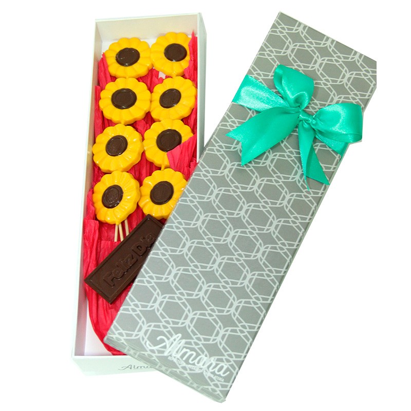 Ramo Girasoles de Chocolate por 8 Unidades