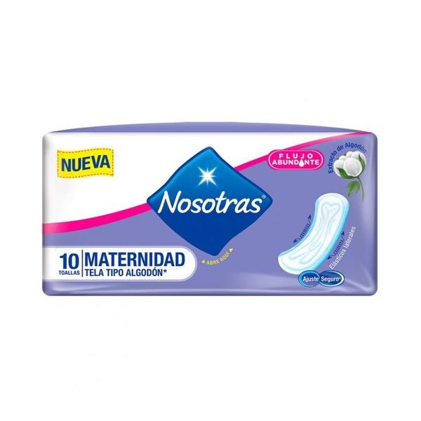 NOSOTRAS TOALLAS MATERNIDAD X 10 UNID + OFE