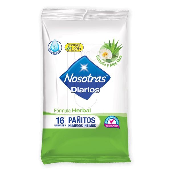 PAÑITOS INTIMOS X 16 HERBAL NOSOTRAS