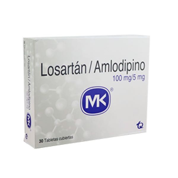 LOSARTAN/AMLODIPINO 100/5 MG X 30 TAB RECUB
