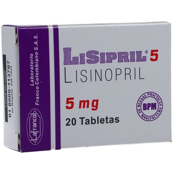 LISIPRIL 5 MG X 20 TAB