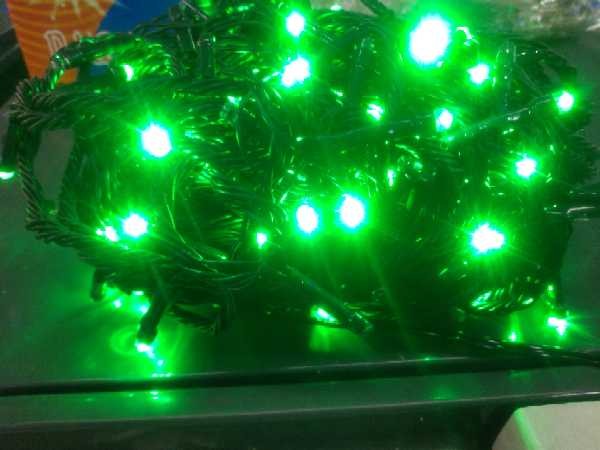 LUZ LINEAL x 200 BOMBILLOS-CABLE VERDE Color:VERDE