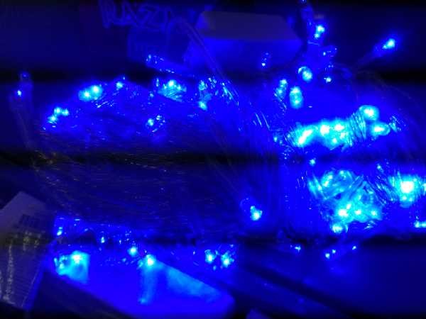LUZ LINEAL x 100 BOMBILLOS-CABLE TRANSP Color:AZUL
