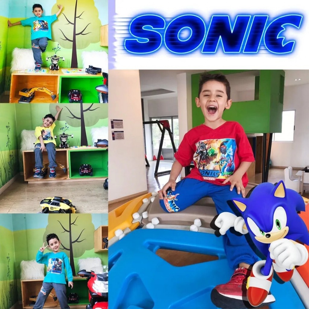Sonic Camiseta Sudadera Conjunto Pijama Manga Corta Multiusos Juguetes