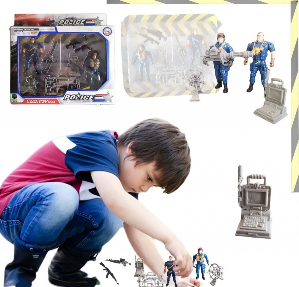 Soldados Militares Policia Set Juguete Didáctico Armas Niños