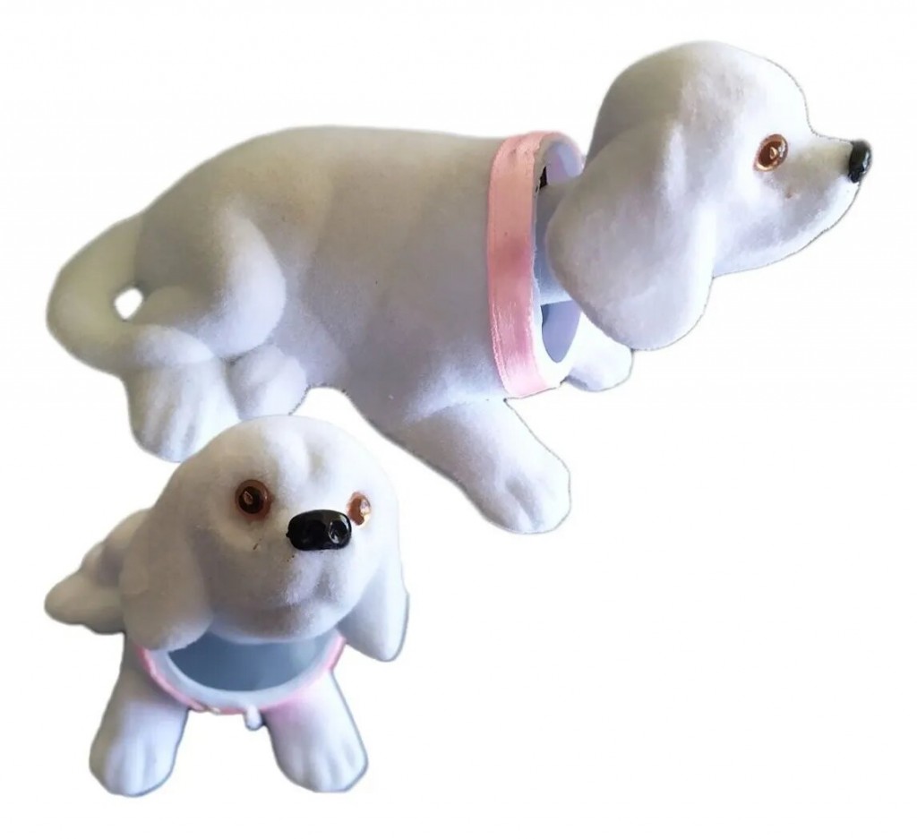 Perros Mueve La Cabeza Juguete Decoración Juguetería Perrito Blanco