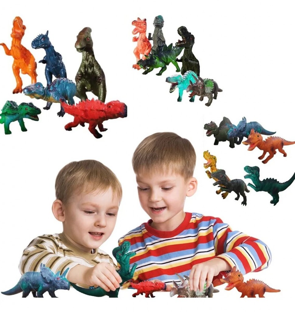 Dinosaurio Juguete Chillón Didáctico X6 Figuras Finos Lindos