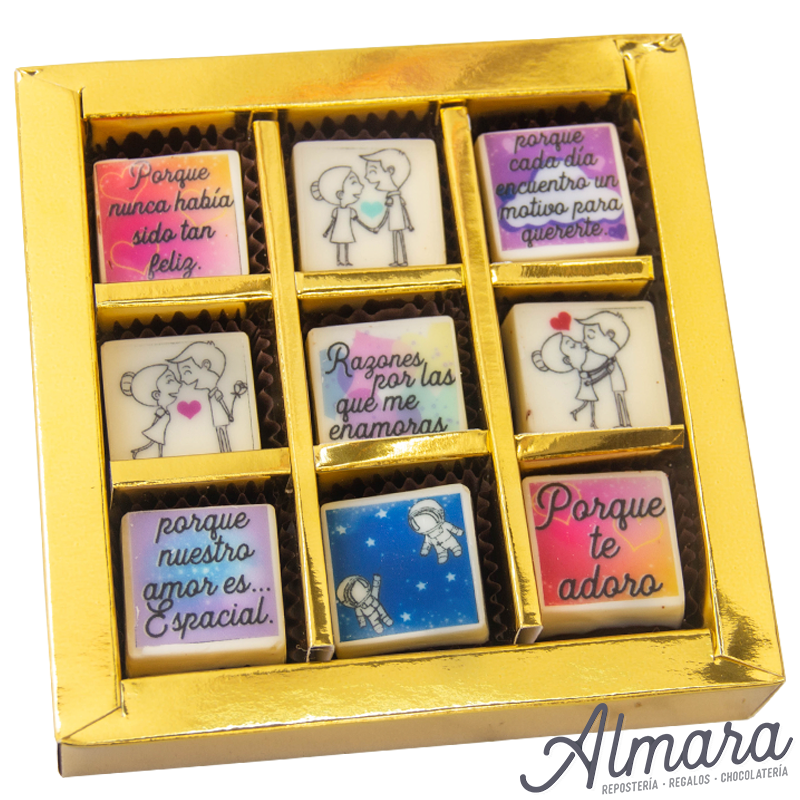 Caja Bombones Serigrafía Romanticos