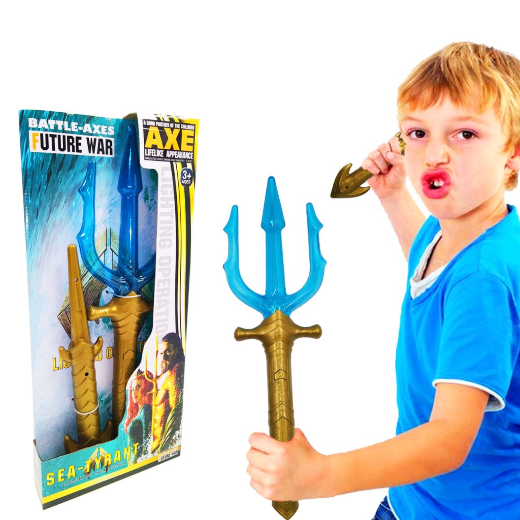 Tridente  Poseidón Juegos Niños Jugueteria Didáctico Luces Aquaman