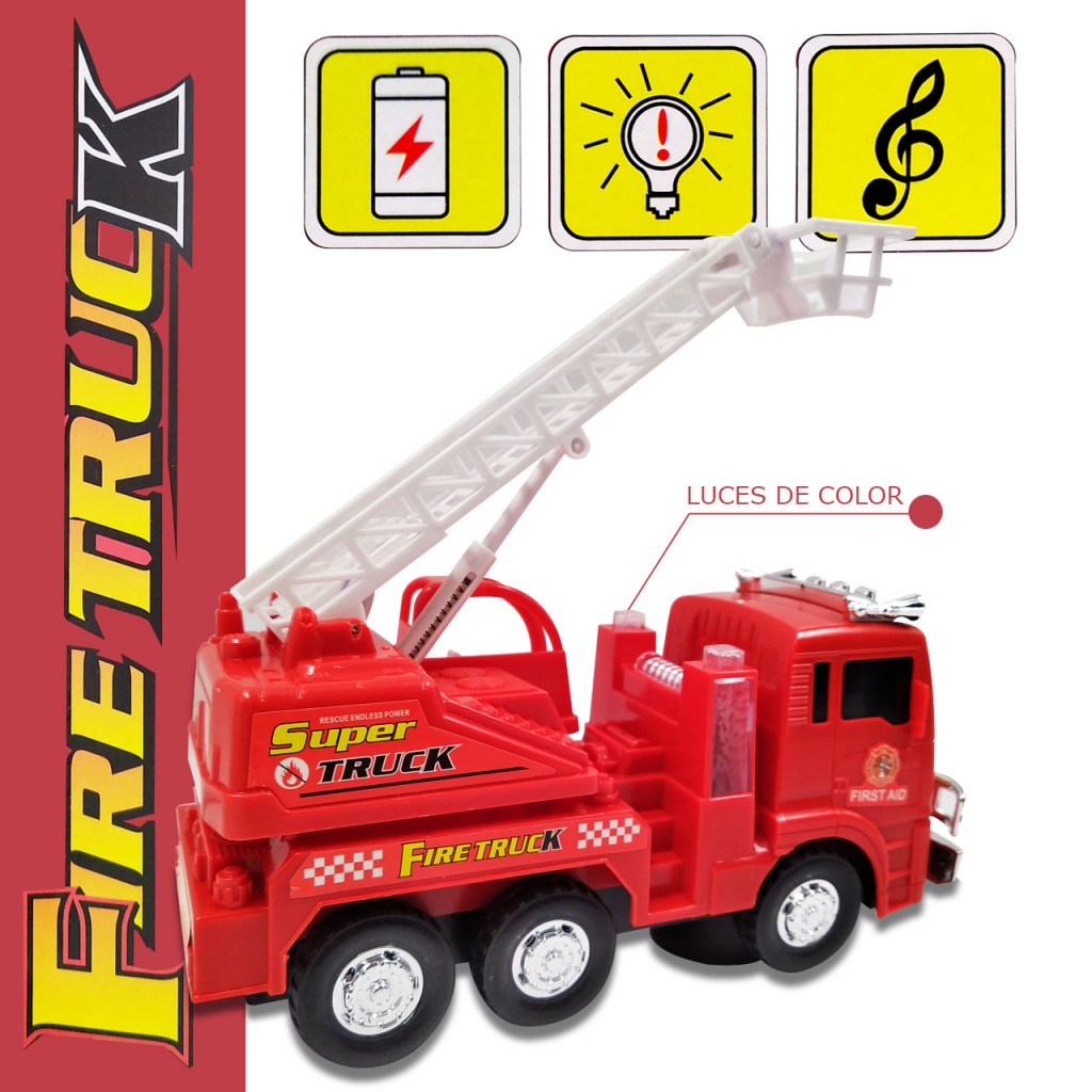 Carro Bomberos Fire Luces, Sonidos Y Movimiento Juguetería DJ10001