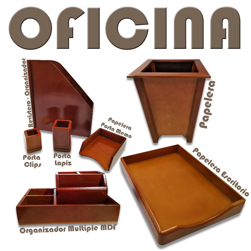 Set Oficina Funcional Madera Escritorio Papelería Trabajo