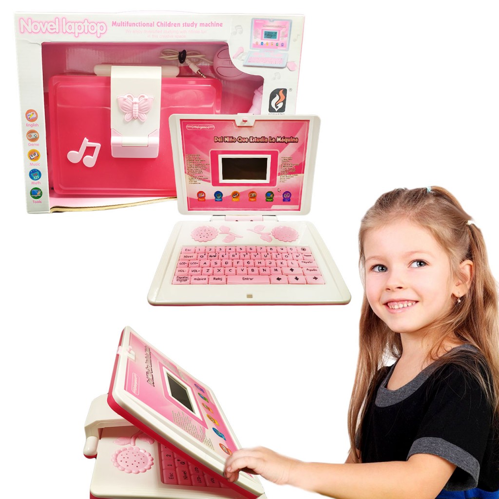 Computadora Didáctica Juguetes Jugueteria Aprendizaje Juego Rosada