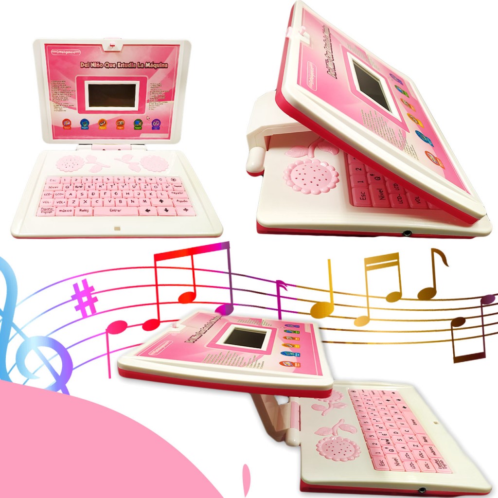 Computadora Didáctica Juguetes Jugueteria Aprendizaje Juego Rosada