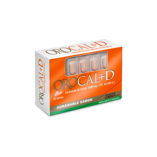 CALCIO+ VITAMINA D3  X 30 TAB (OROCAL D)