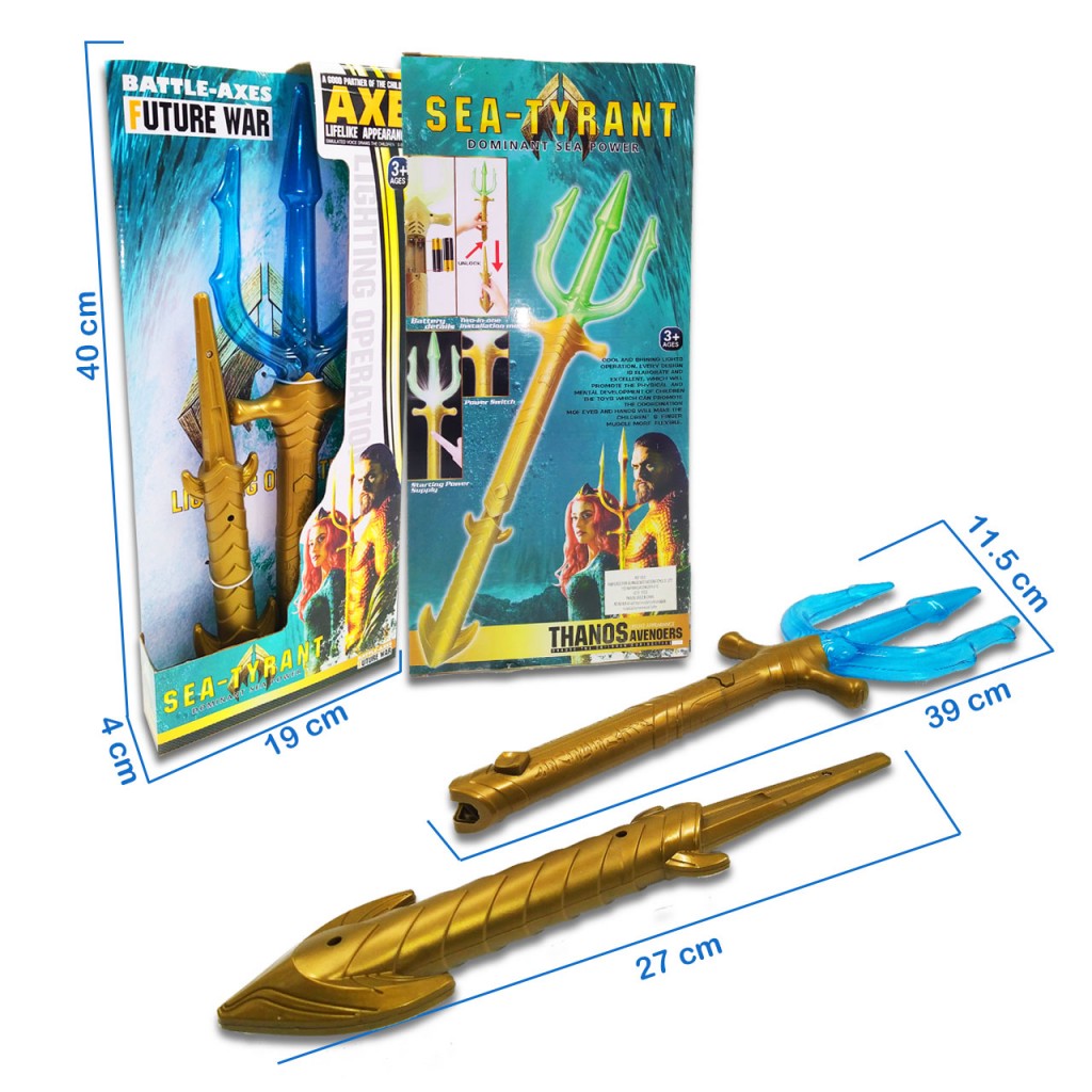 Tridente  Poseidón Juegos Niños Jugueteria Didáctico Luces Aquaman