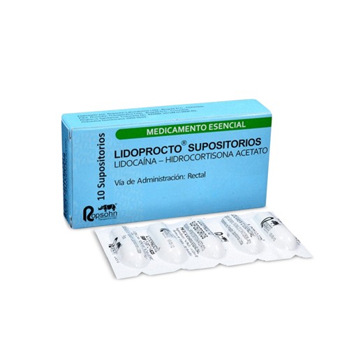 LIDOPROCTO SUPOSITORIOS X 10 UND