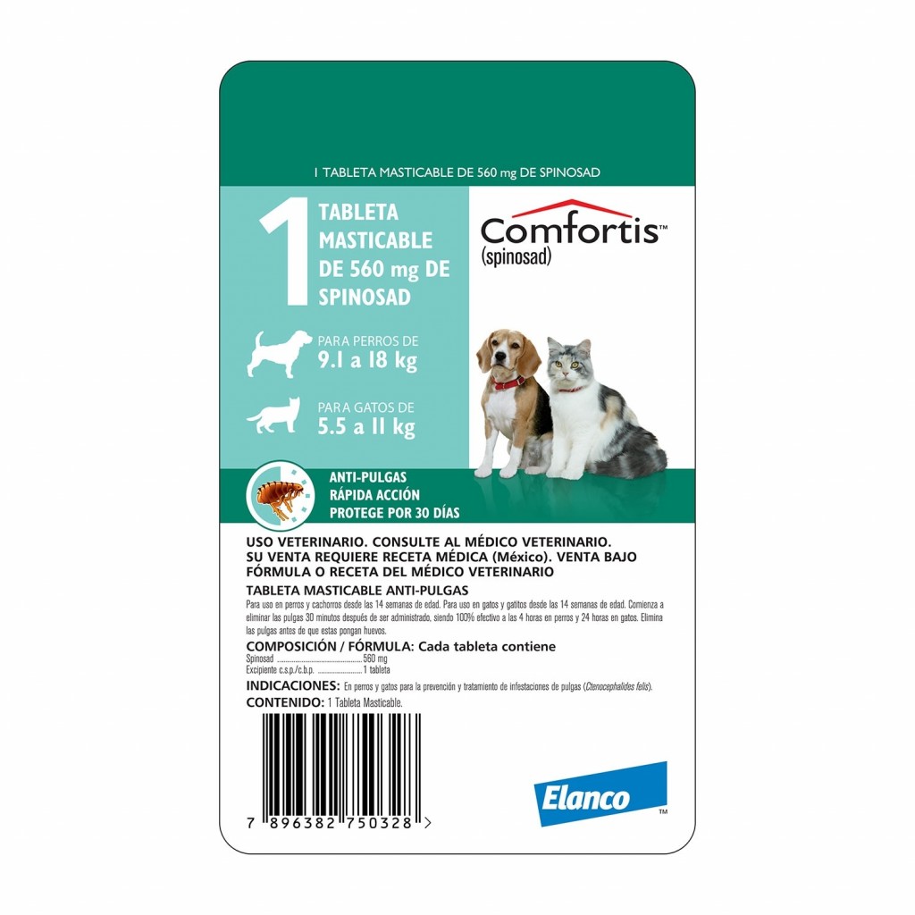 Comfortis Perros 9.1-18 kg / Gatos 5,5-11 kg Verde