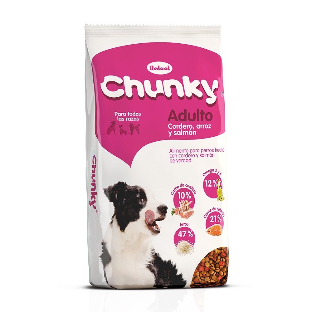 Chunky Perros Adultos. Cordero, arroz y Salmón 1.5 kl