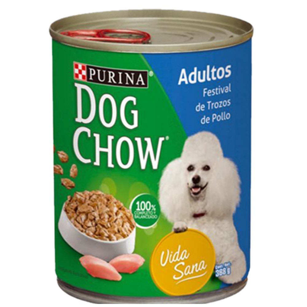 Dog Chow Lata Trozos de Pollo x 368 Gr