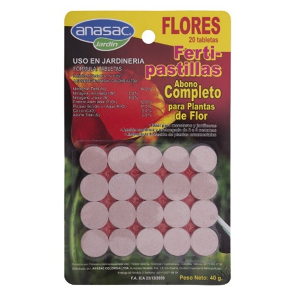 Fertipastillas Flores Blister x 20 Und