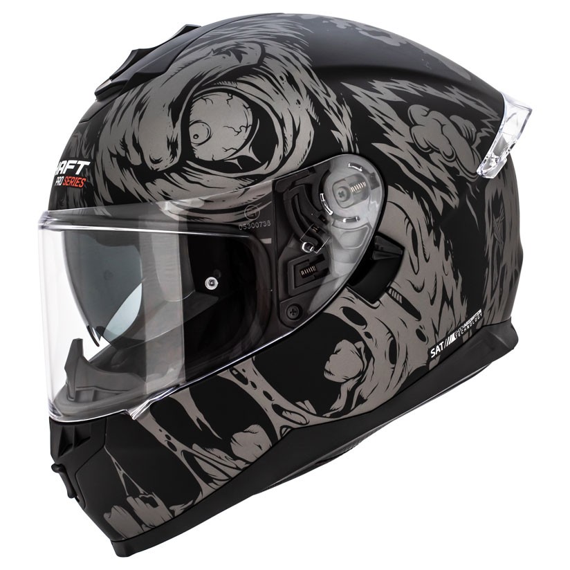 Casco Integral SHAFT PRO 600 Walker Cerficiado Negro Mate Gris Talla S