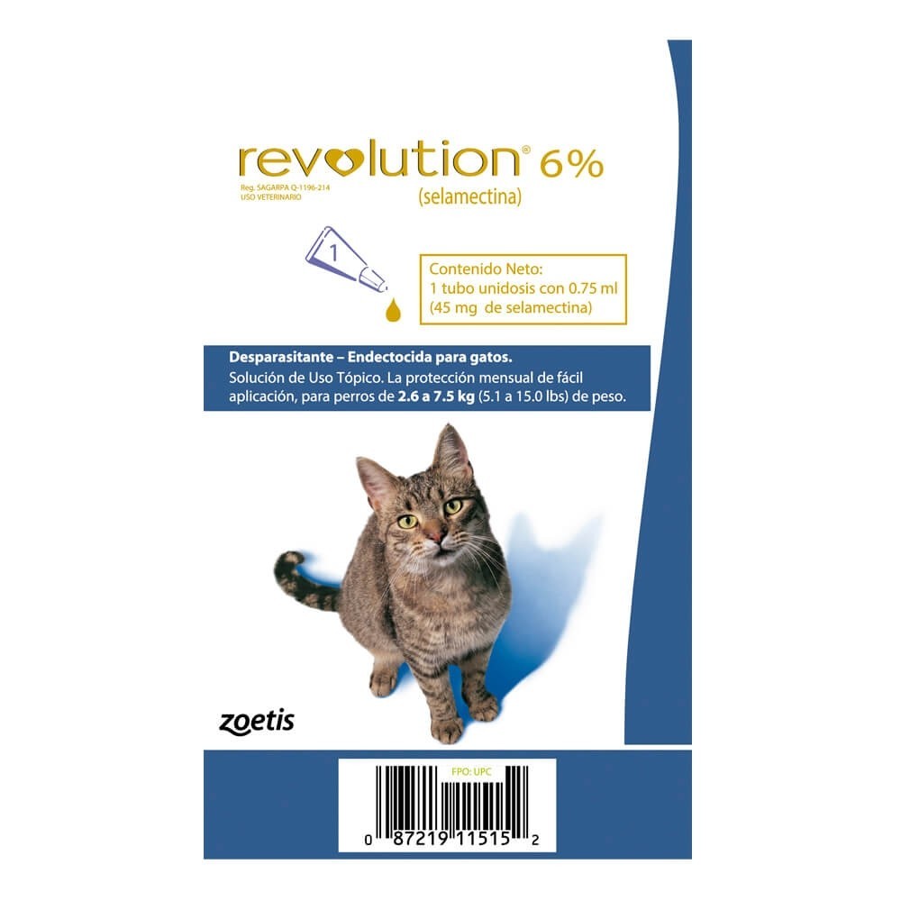 Revolution 6% x 0.75 ml (azul) 2.6 A 7.5 kl