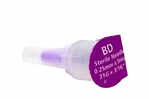 AGUJA INSULINA 31G/5MM X 100 (MORADA)