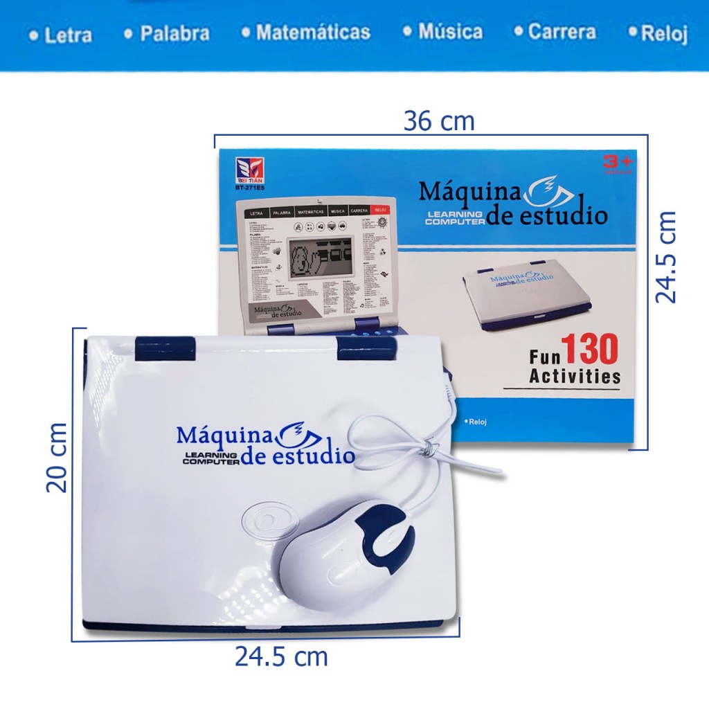 Computador Didáctico Aprendizaje Juguetes Jugueteria 130 Funciones Niño DJ3537