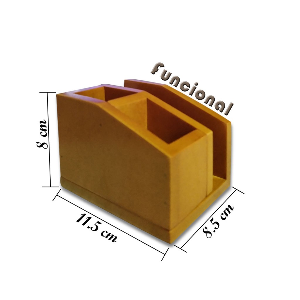 Porta Funcional Madera Oficina Papelería Organizador Trabajo