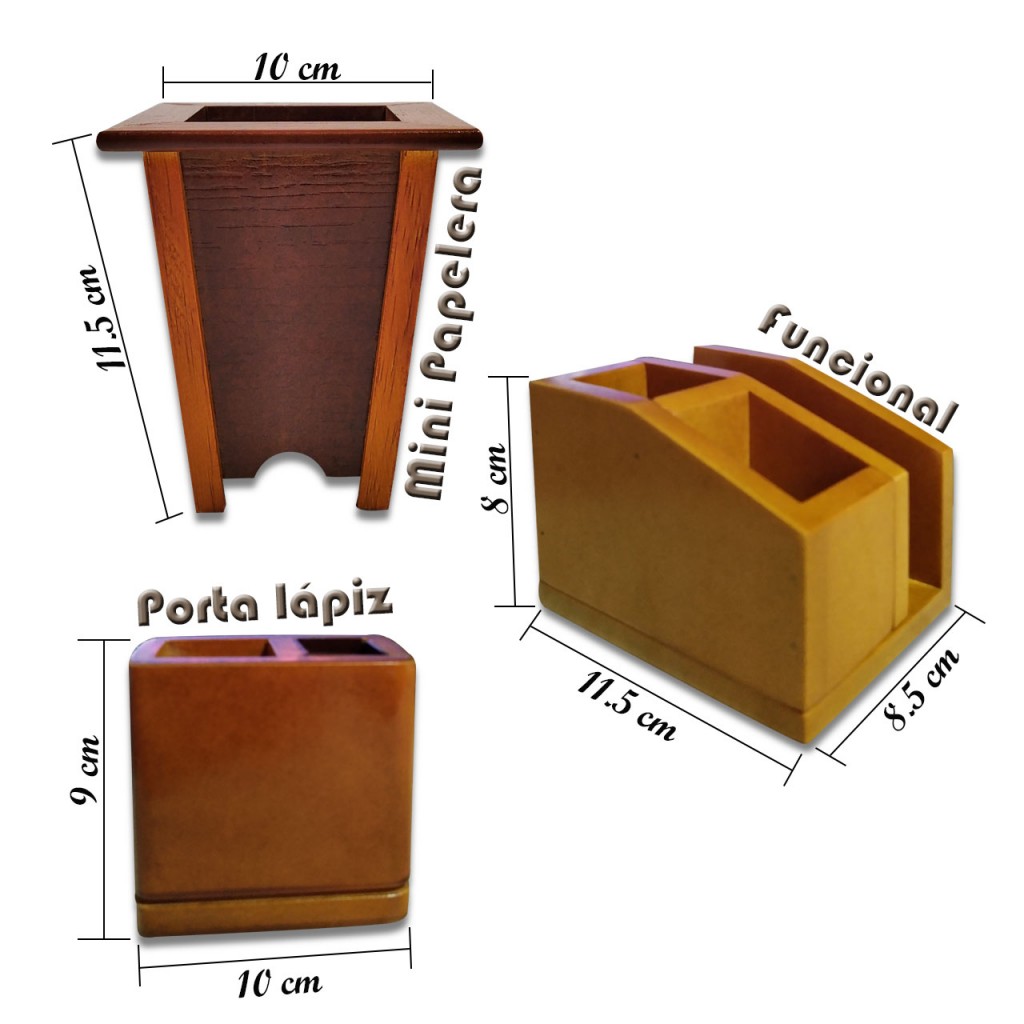 Set Oficina Funcional Madera Escritorio Papelería Trabajo