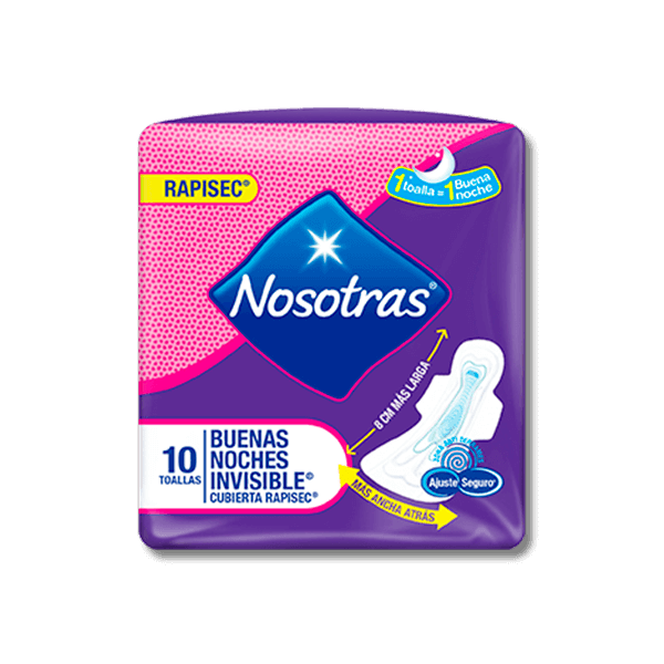 NOSOTRAS TOALLAS BUENAS NOCHES RAPISEC X 10 UNID