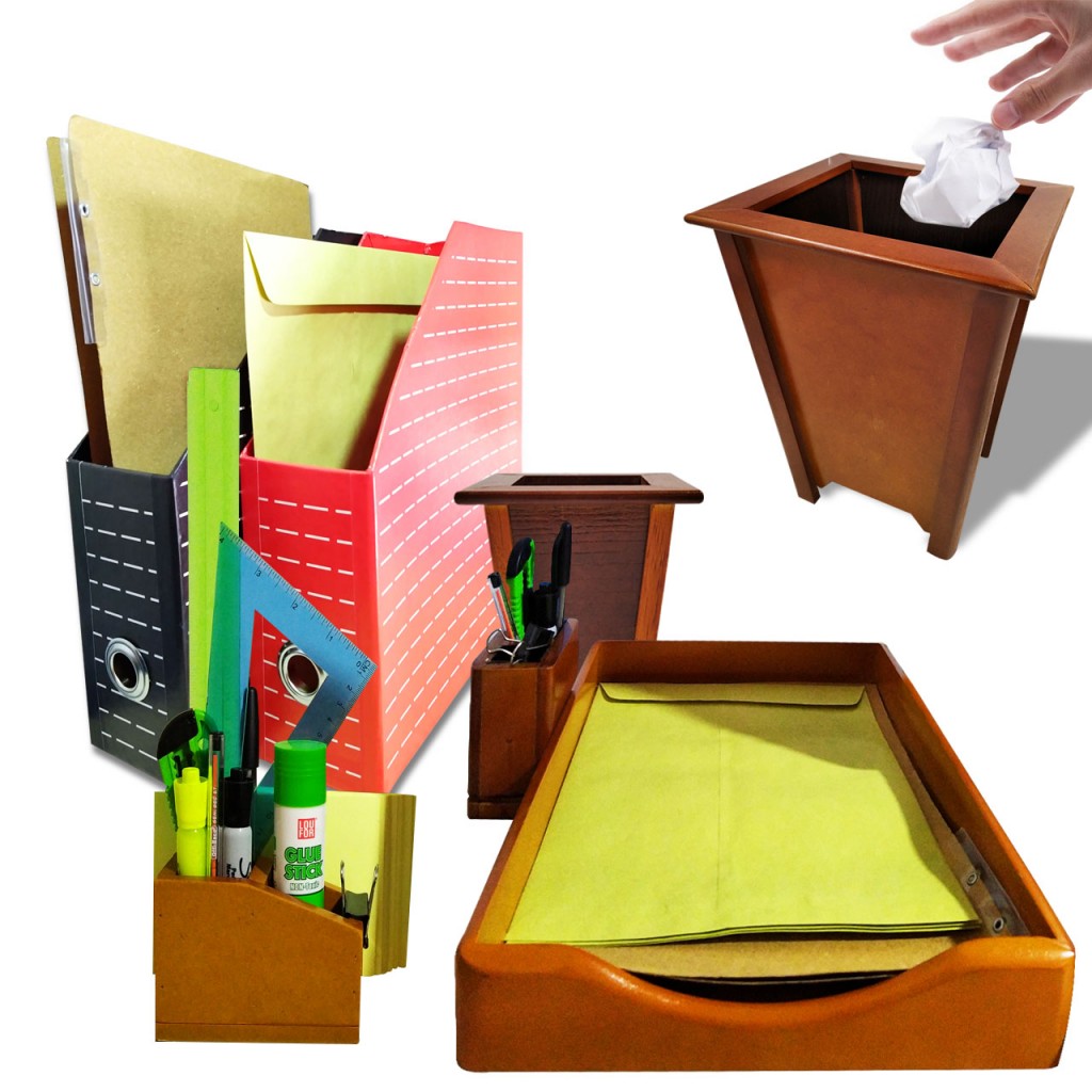 Set Oficina Funcional Madera Escritorio Papelería Trabajo