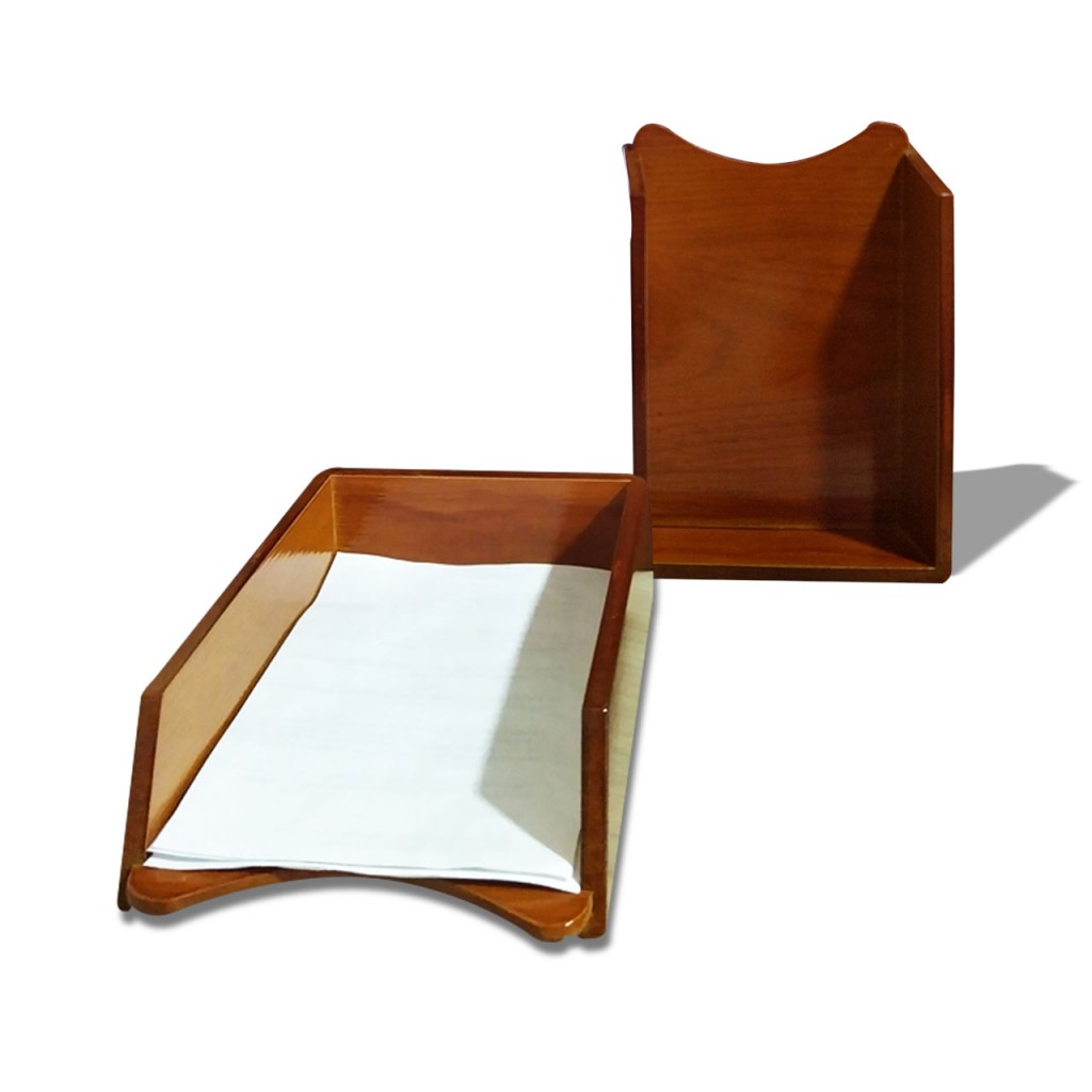 Papelera Porta Memo Madera Oficina Papelería Organizador