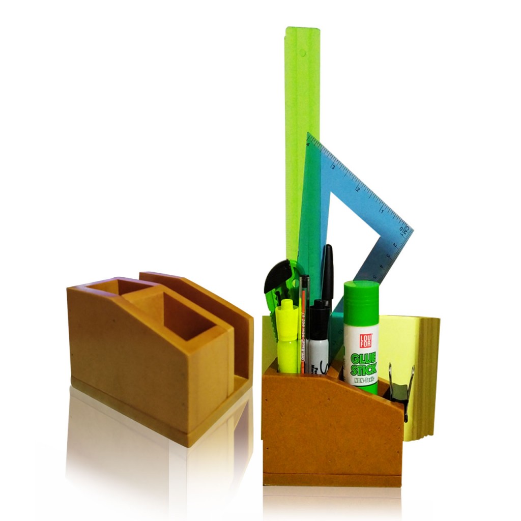 Porta Funcional Madera Oficina Papelería Organizador Trabajo