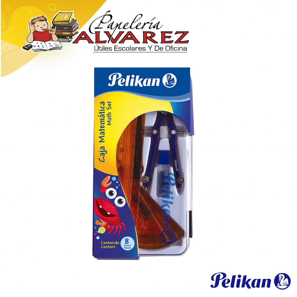 COMPAS PELIKAN CAJA MATEMATICA 8 PIEZAS