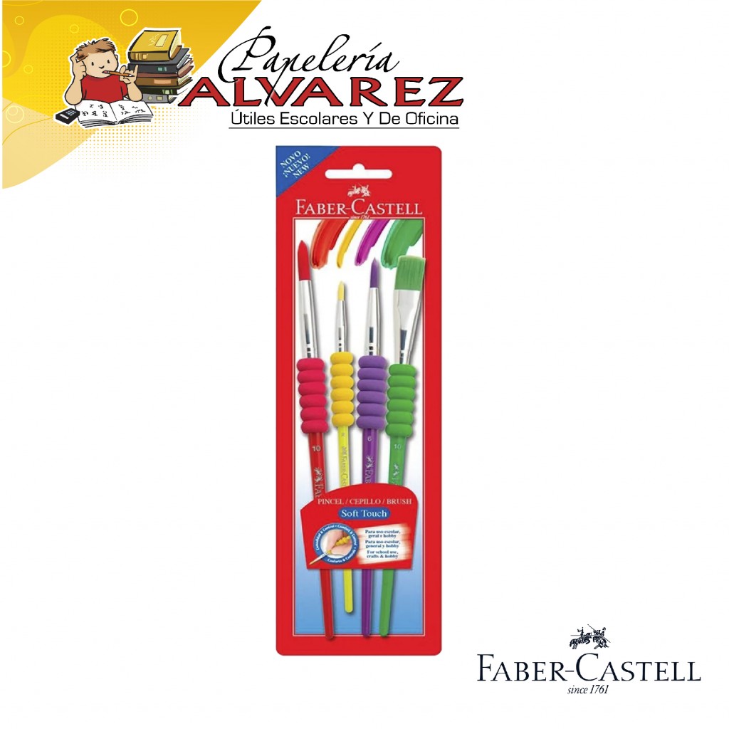 JUEGO DE PINCELES FABER CASTELL X 4