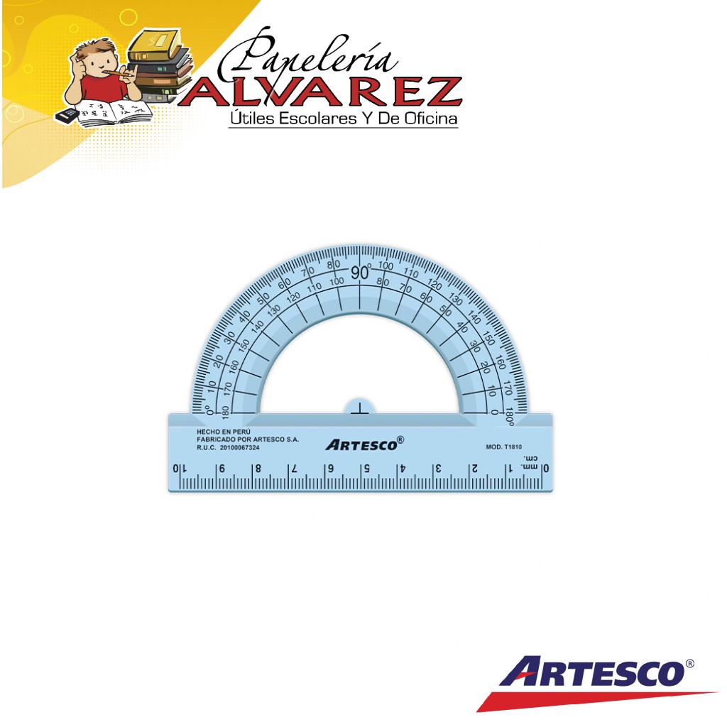 TRANSPORTADOR ARTESCO 180° X 10CMS