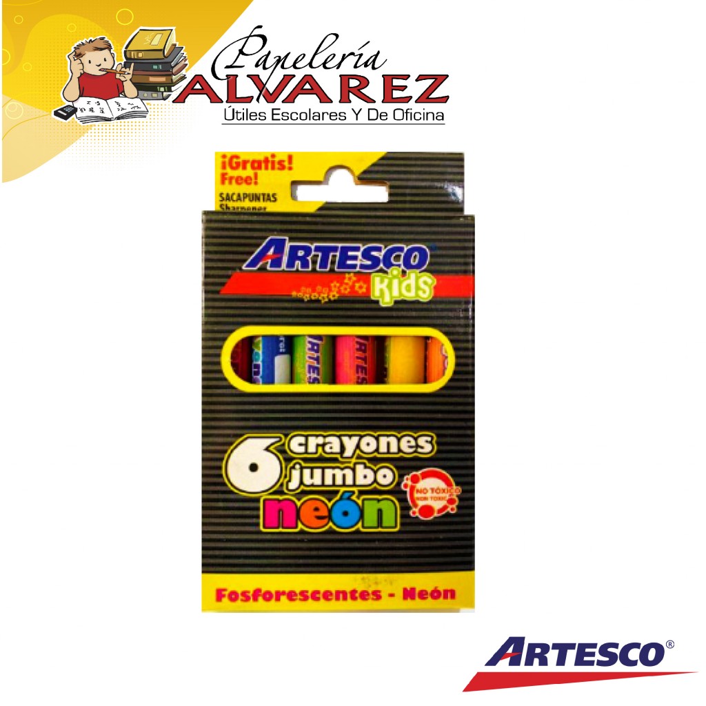 CREYON ARTESCO JUMBO NEON X 6 KIDS-