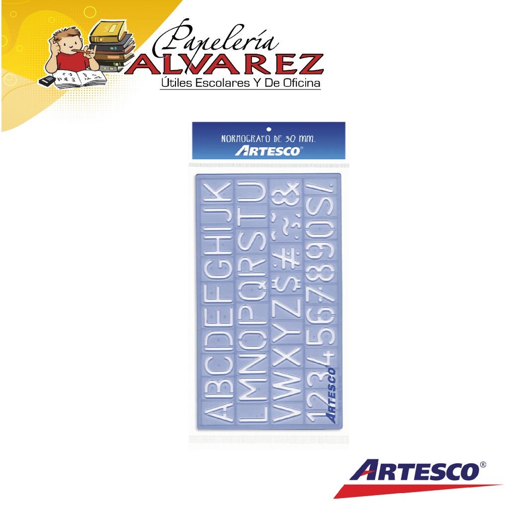 PLANTILLA LETRAS ARTESCO X 30MM NORMOGR