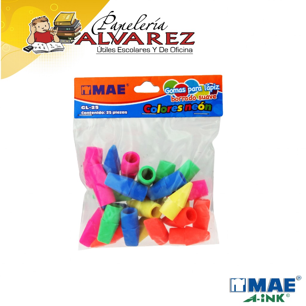 BORRADOR MAE LANZA COLORES NEON X 25