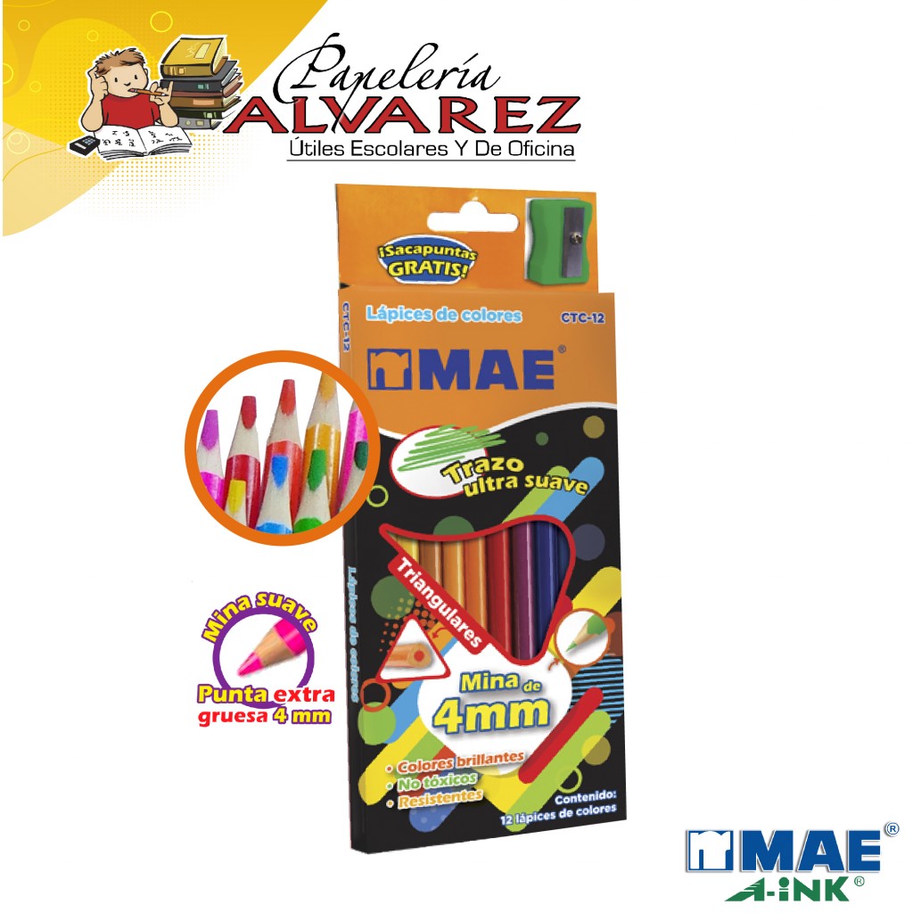 COLOR MAE 4MM X 12 + SACAPUNTAS