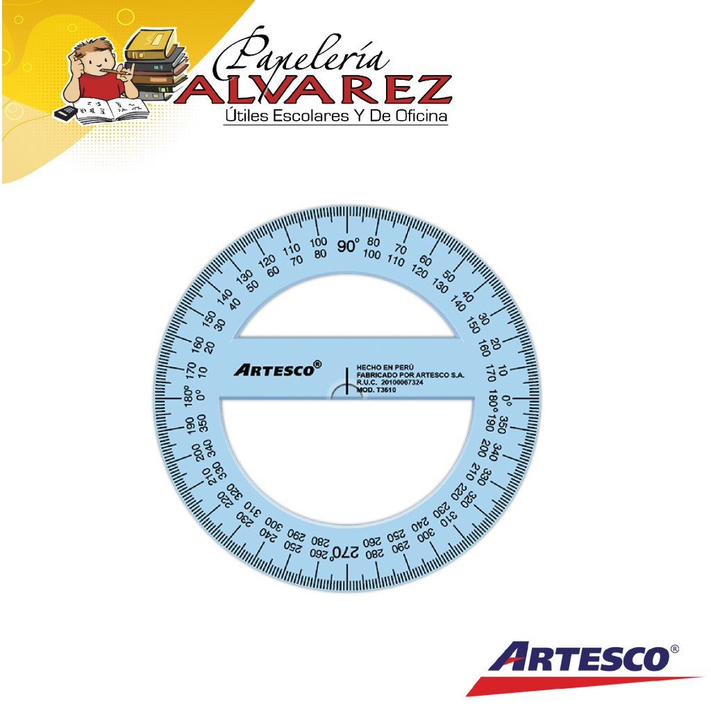 TRANSPORTADOR ARTESCO 360° X 10CMS (25)