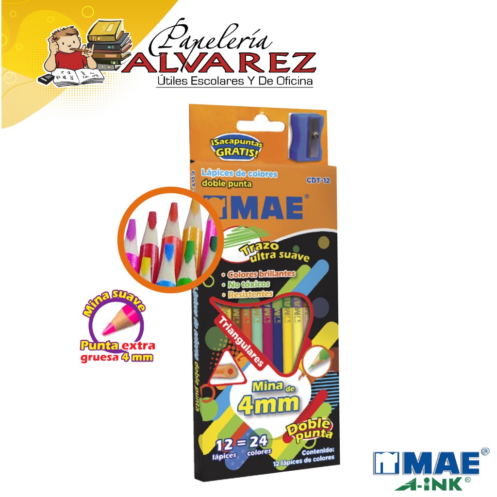 COLOR MAE 4MM X 12 DOBLE PUNTA + SACAPU