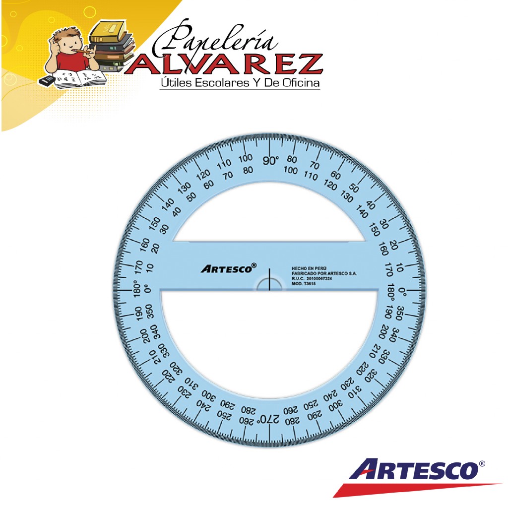 TRANSPORTADOR ARTESCO 360° X 15CMS (12)