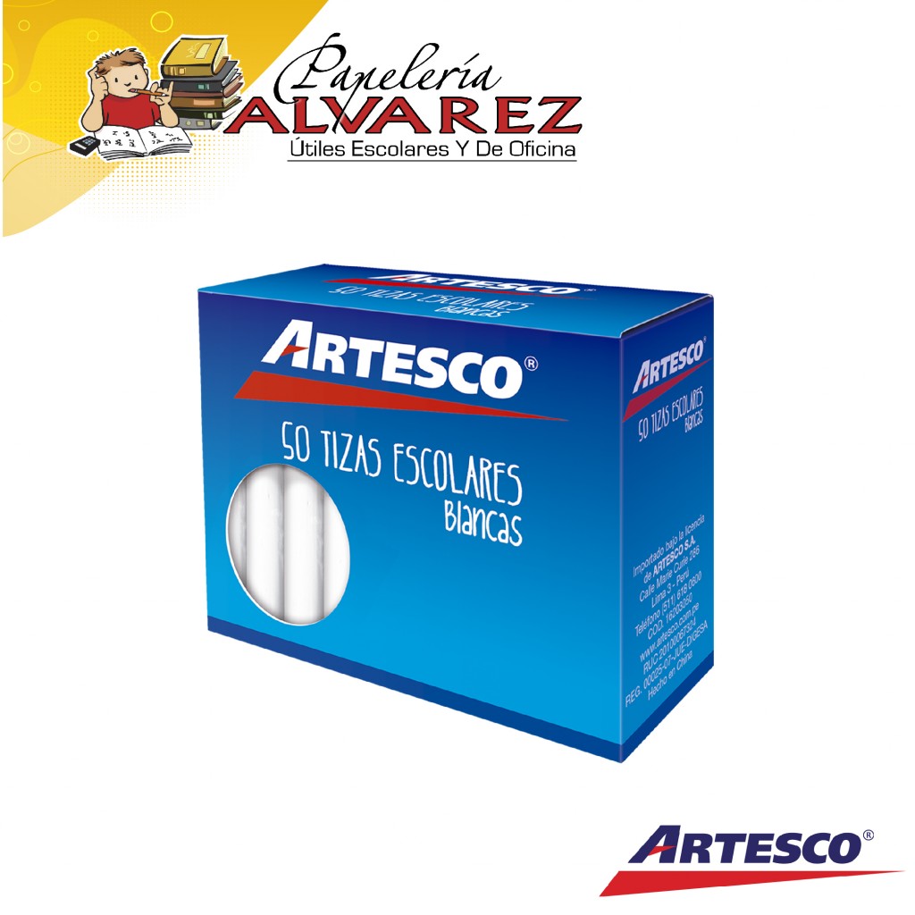 TIZA ARTESCO BLANCA X 50 ANTIALERGICA